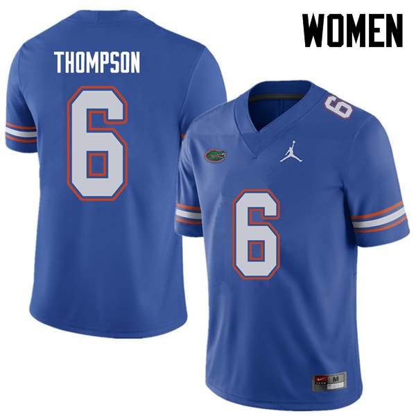 NCAA Florida Gators Deonte Thompson Women's #6 Jordan Brand Royal Stitched Authentic College Football Jersey MSI2764KA